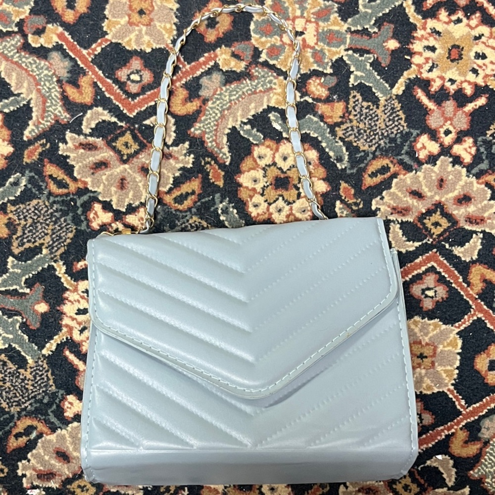 Blue Gray Quilted Women's Bag